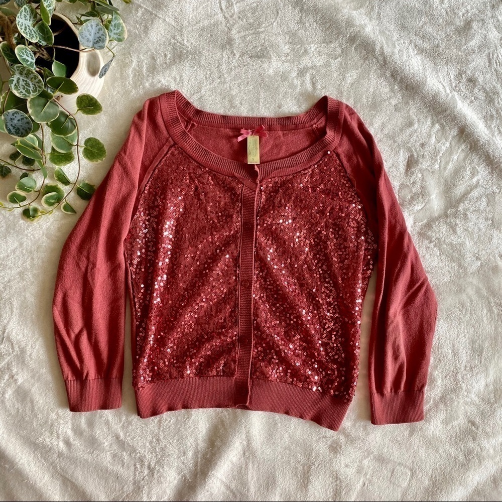 Downeast Basics cardigan with sequins